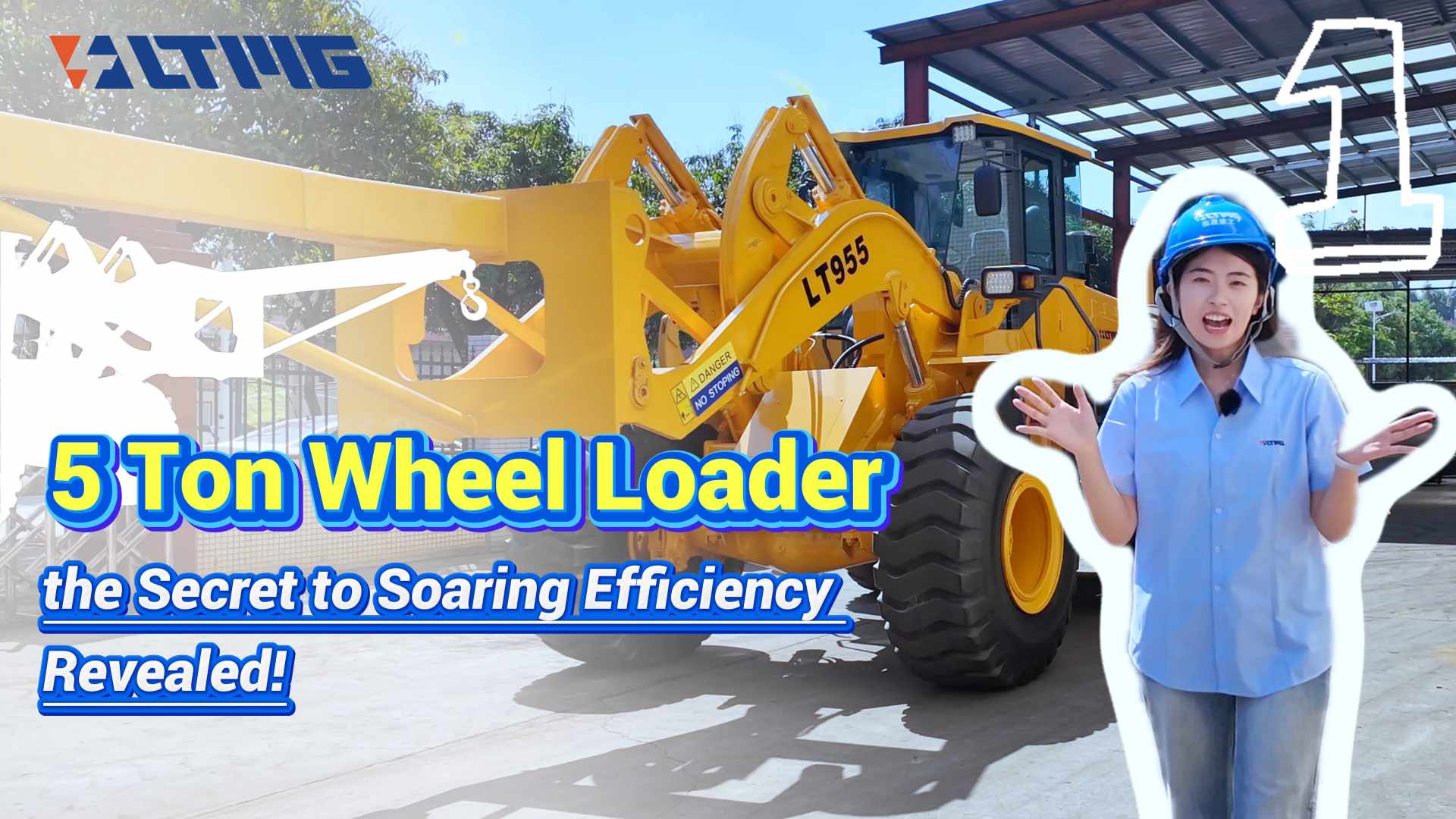 Carregadeira de rodas LT955 – Potência de 5 toneladas com braço de movimentação de materiais