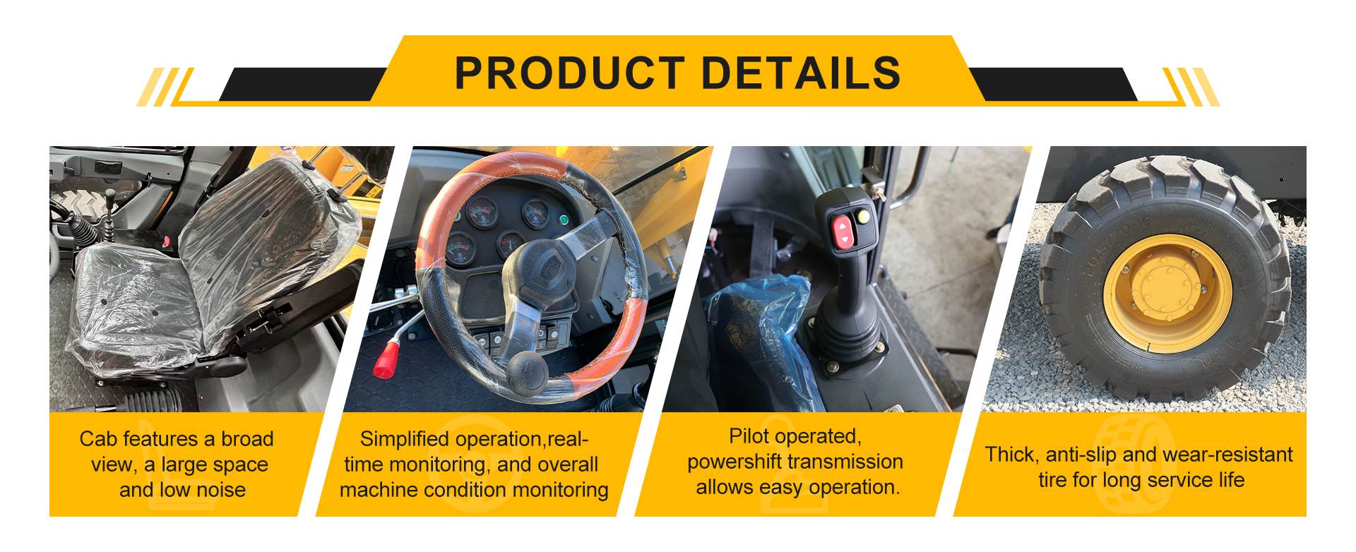 details of 2 tons wheel loader