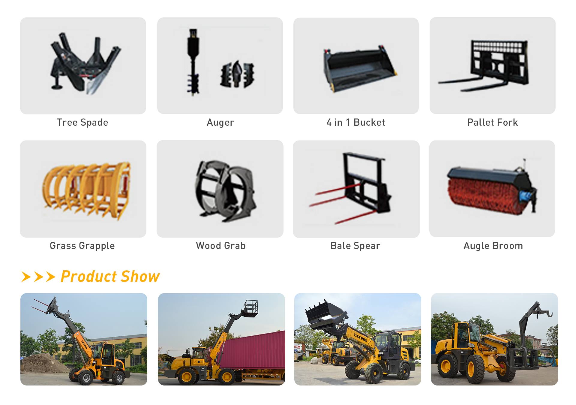attachments for Mini Telescopic Wheel Loader